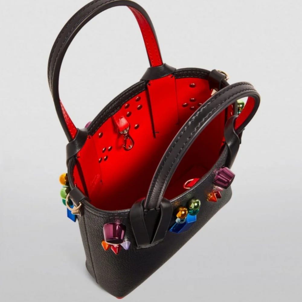 Louboutin: Cabata Mini Rainbow Multicolor Studded Crossbody Bag ๐ - Picture 13 of 14